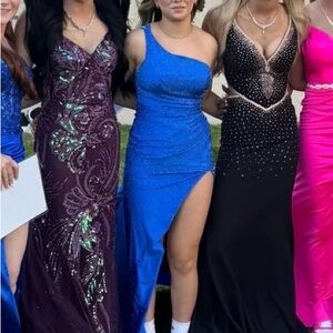 Elegant Black and Gold Prom Dress